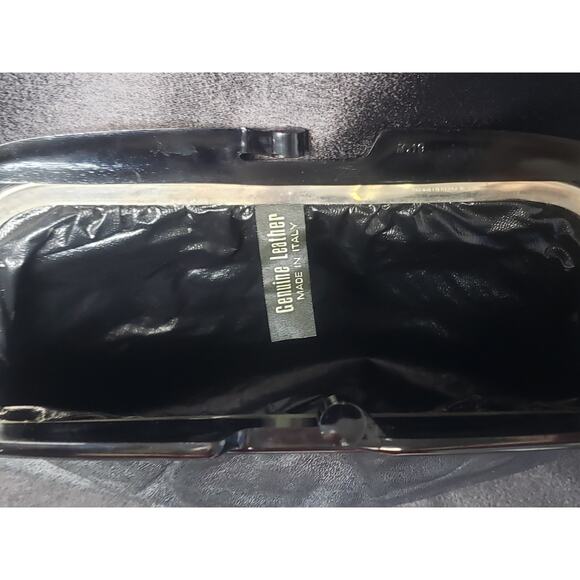 Vintage Genuine Leather Made In Italy Black Clutch Hand Held Purse - Picture 5 of 9